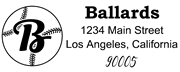 Baseball Outline Script Letter B Monogram Stamp Sample